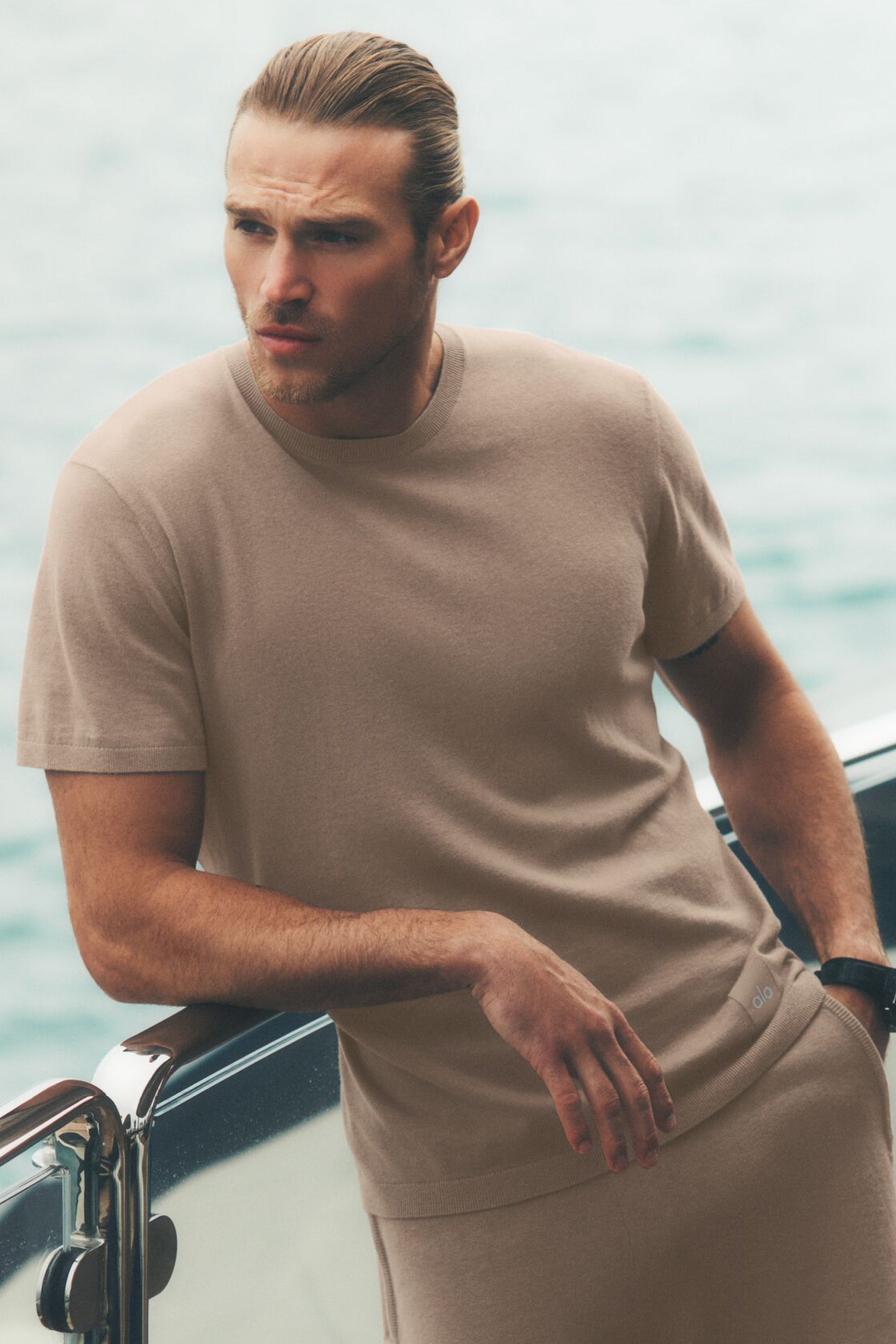 Cotton Cashmere Ever Soft Short Sleeve Crew - Gravel image 1
