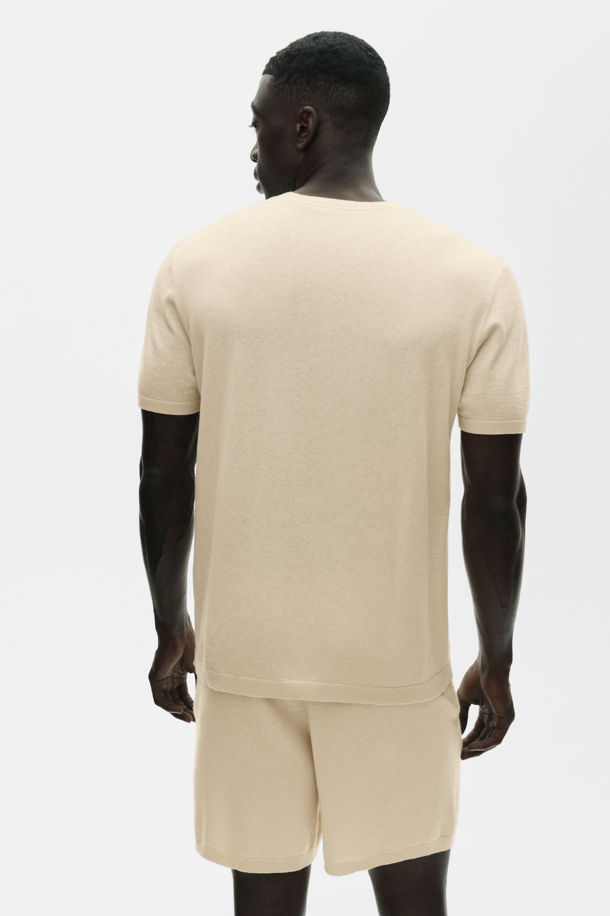 Cotton Cashmere Ever Soft Short Sleeve Crew - Sandy Beige image 2