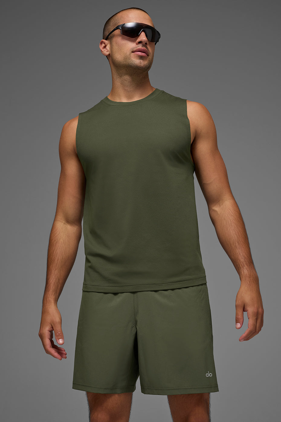 Conquer Muscle Tank - Green Olive image 1