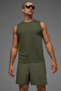 Conquer Muscle Tank - Green Olive image 1