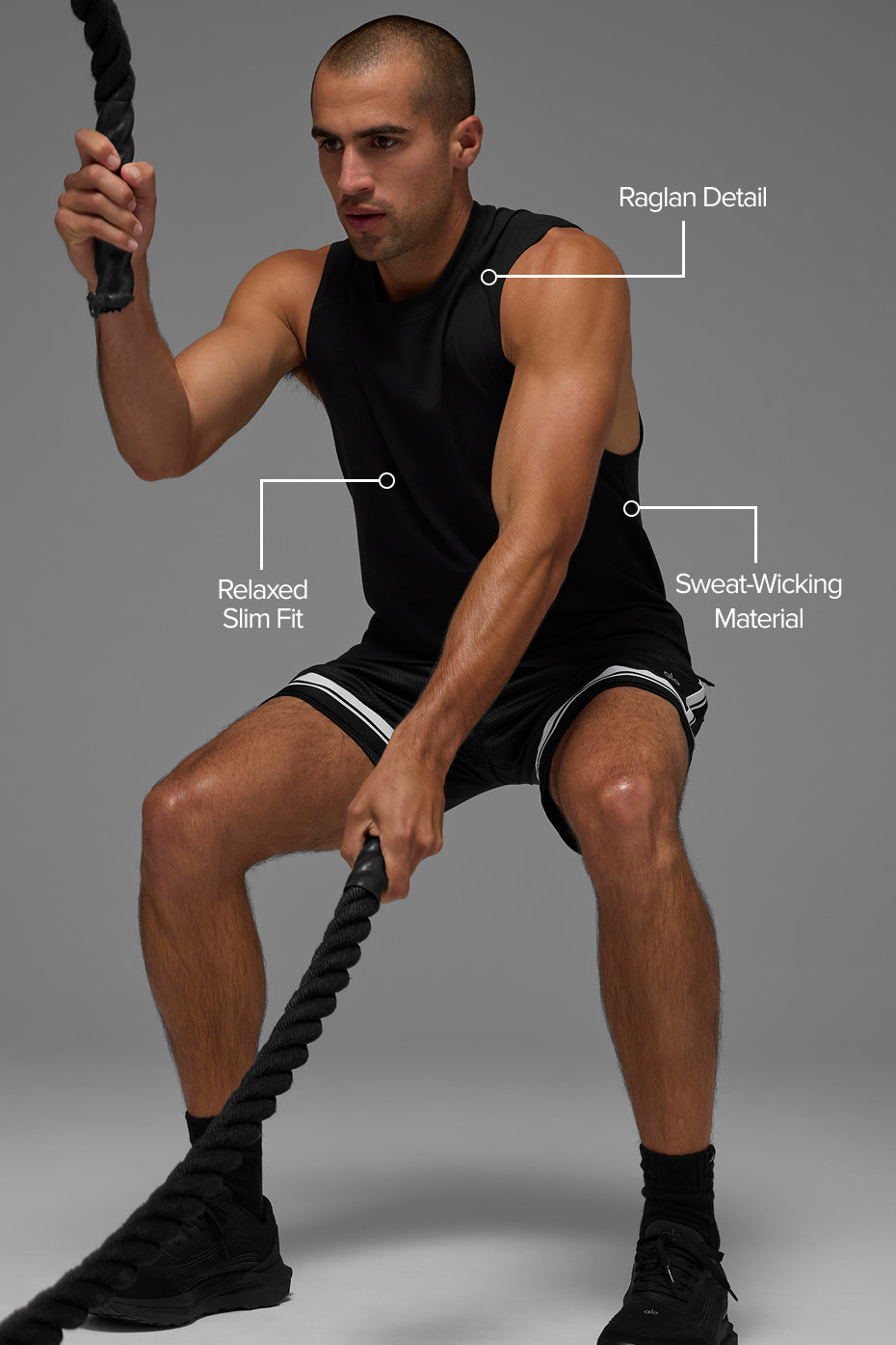 ALO Vapor Muscle Tank - Black image 2
