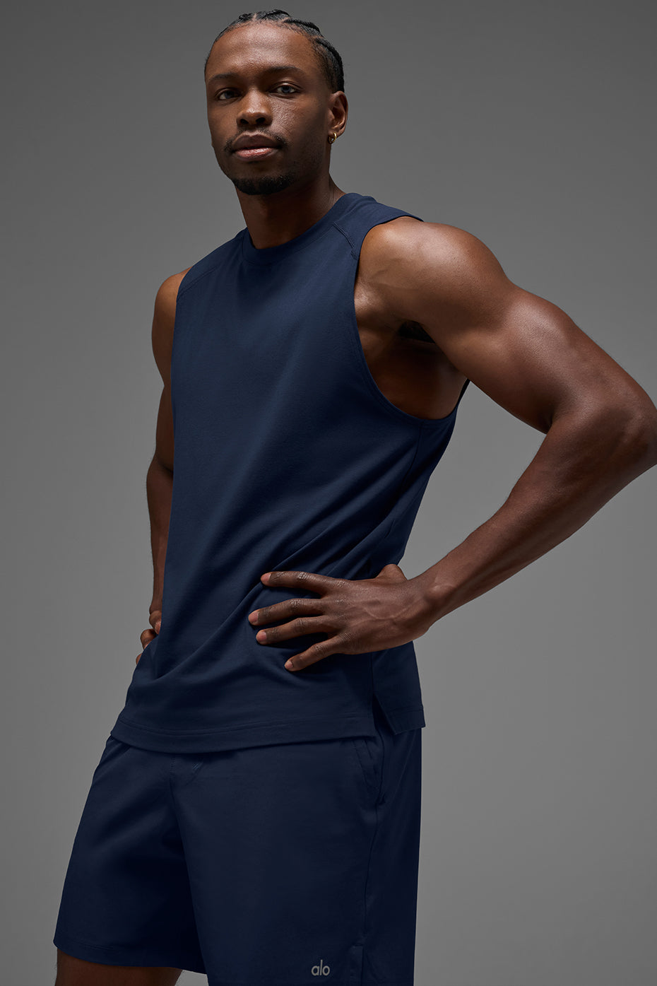 ALO Vapor Muscle Tank - Navy image 1