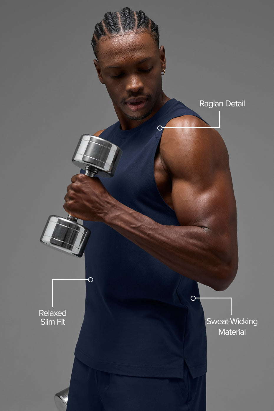 ALO Vapor Muscle Tank - Navy image 2