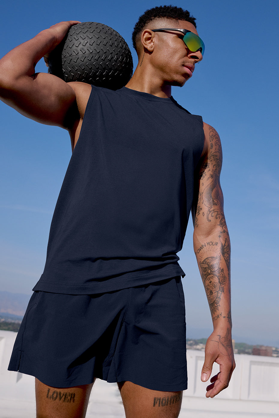 ALO Vapor Muscle Tank - Navy image 5