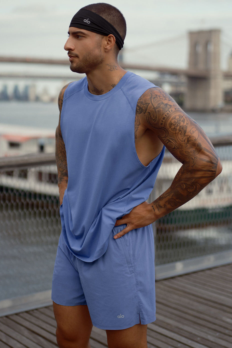 ALO Vapor Muscle Tank - Provence Blue image 1