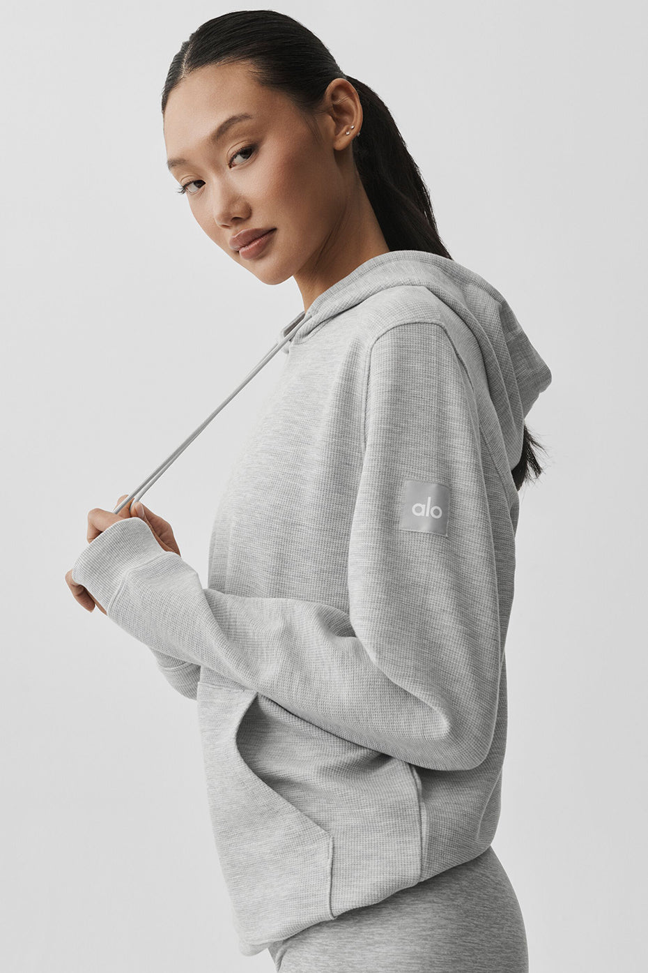 Micro Waffle Fast Break Hoodie - Athletic Heather Grey image 3