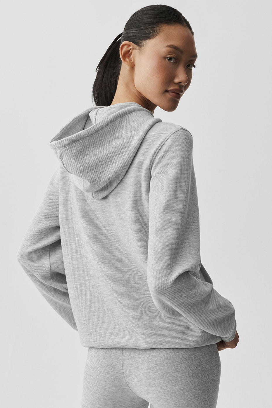 Micro Waffle Fast Break Hoodie - Athletic Heather Grey image 2
