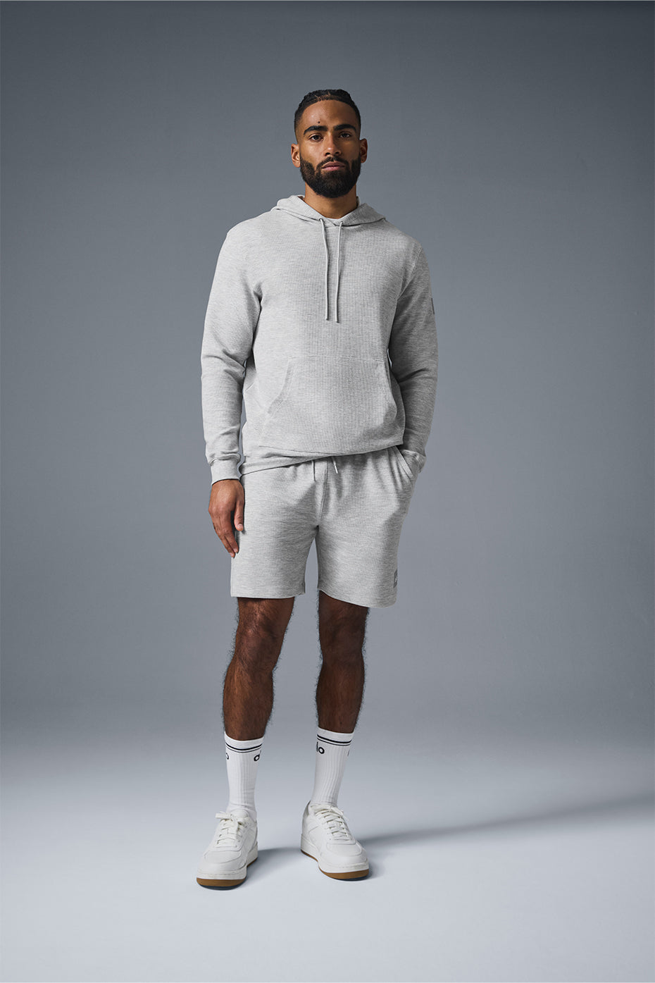 Micro Waffle Fast Break Hoodie - Athletic Heather Grey image 1