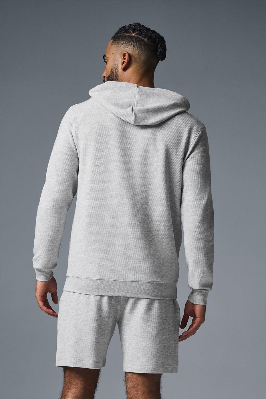 Micro Waffle Fast Break Hoodie - Athletic Heather Grey image 3