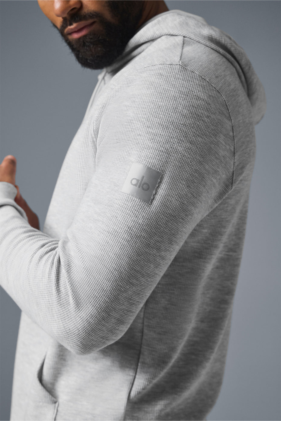 Micro Waffle Fast Break Hoodie - Athletic Heather Grey image 2
