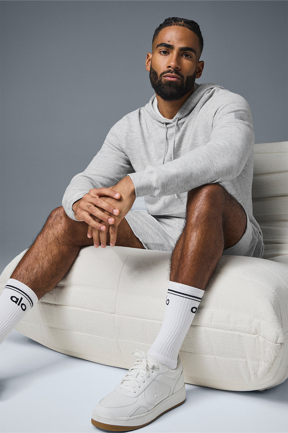 Micro Waffle Fast Break Hoodie - Athletic Heather Grey image 5