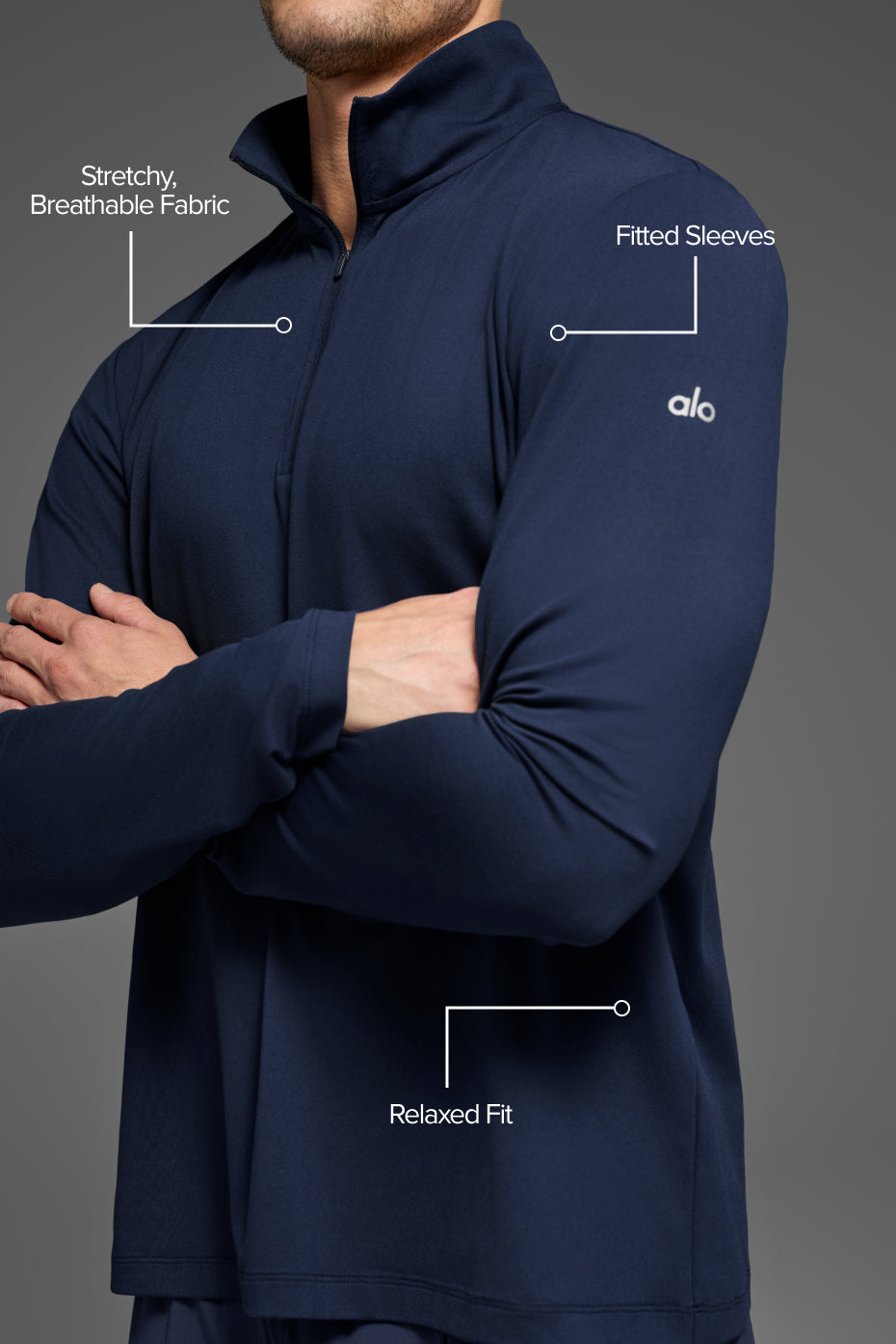 Conquer 1/4 Zip Reform Long Sleeve - Navy image 2