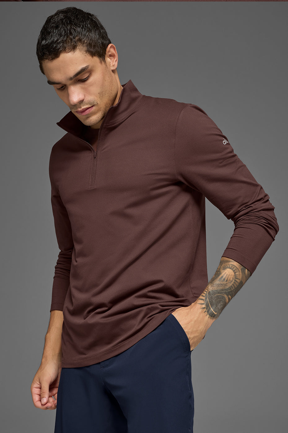 Conquer 1/4 Zip Reform Long Sleeve - Brownstone image 2