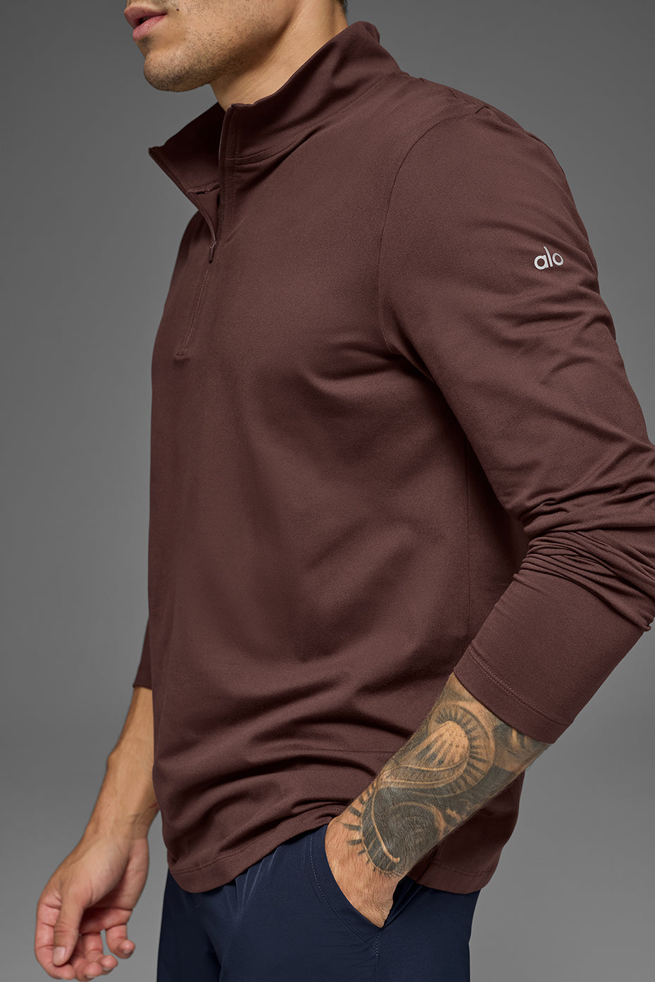 Conquer 1/4 Zip Reform Long Sleeve - Brownstone image 4