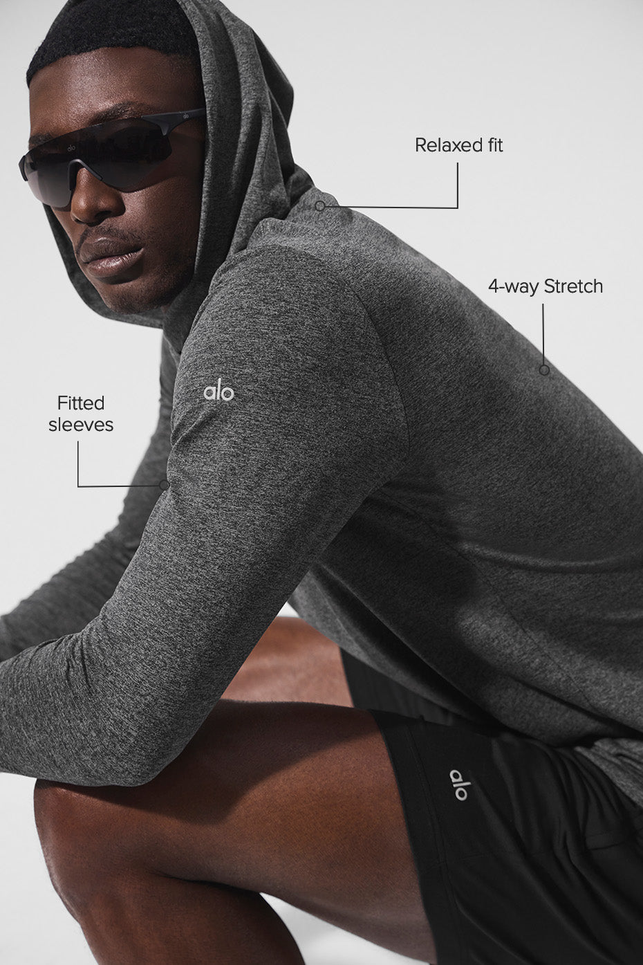 Conquer Reform Long Sleeve With Hood - Dark Heather Grey image 2