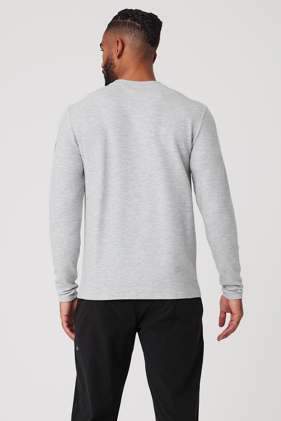 Micro Waffle Fast Break Long Sleeve Tee - Athletic Heather Grey image 2
