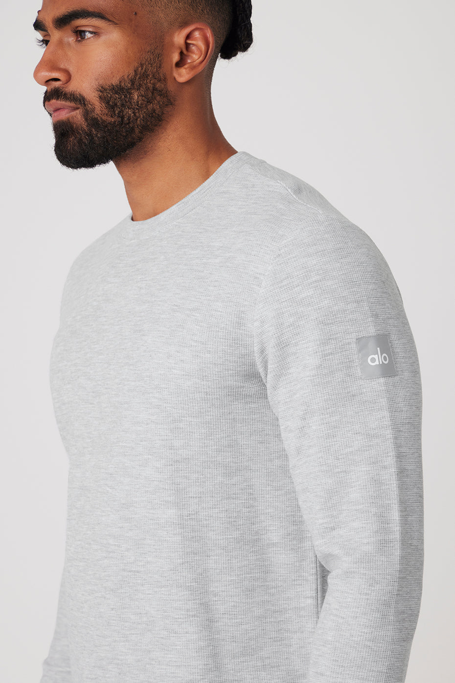 Micro Waffle Fast Break Long Sleeve Tee - Athletic Heather Grey image 4
