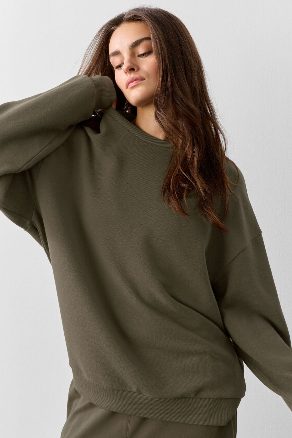 Chill Crew Neck Pullover - Olive Tree image 1