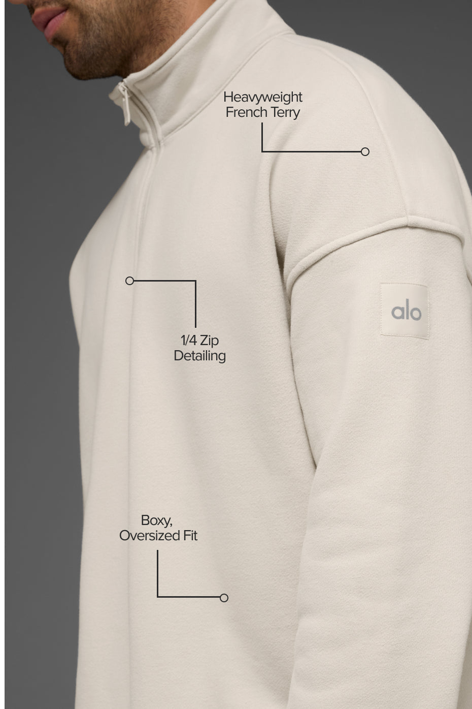 Renown Heavy Weight 1/4 Zip - Bone image 2
