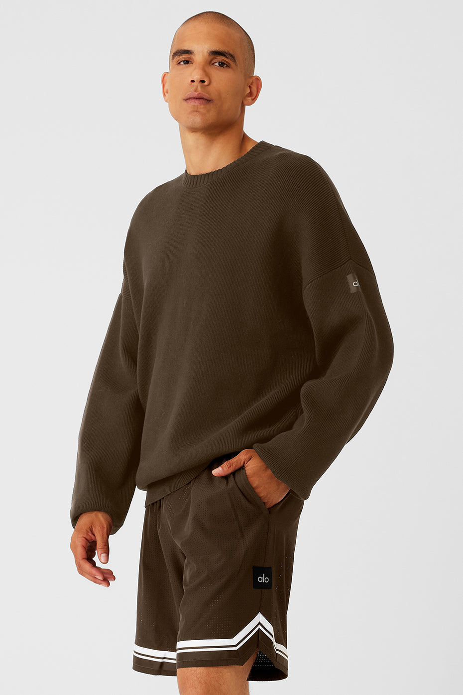 Scholar Crew Neck Sweater - Espresso image 3