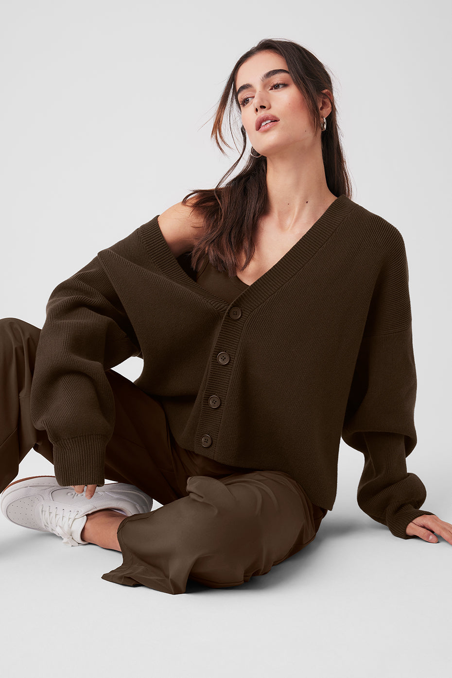 Scholar Cardigan Sweater - Espresso image 5