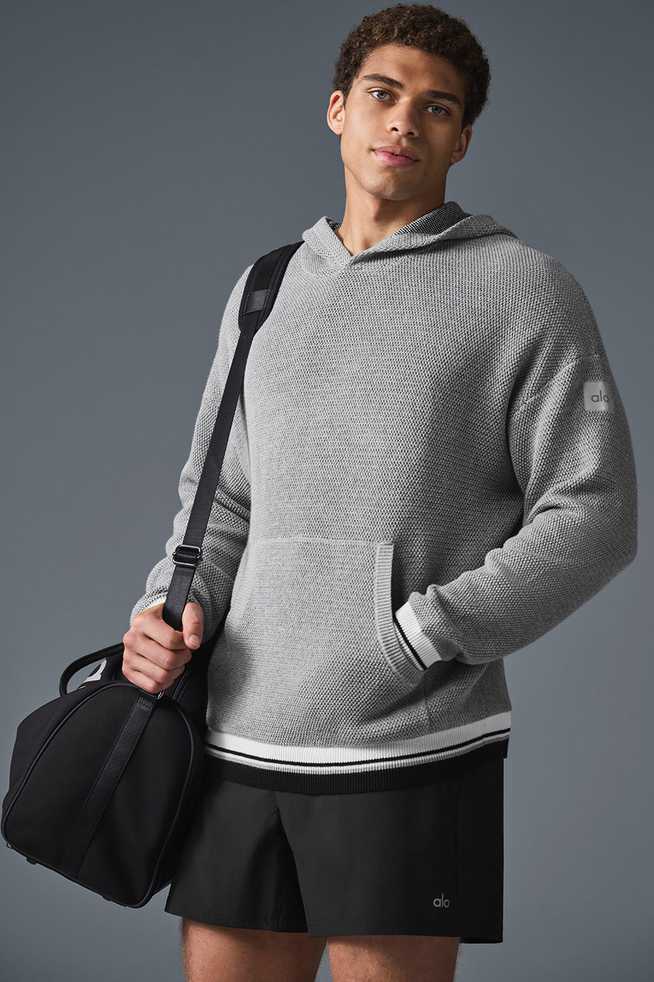 Sports Club Sweater Knit Hoodie - Athletic Heather Grey image 1