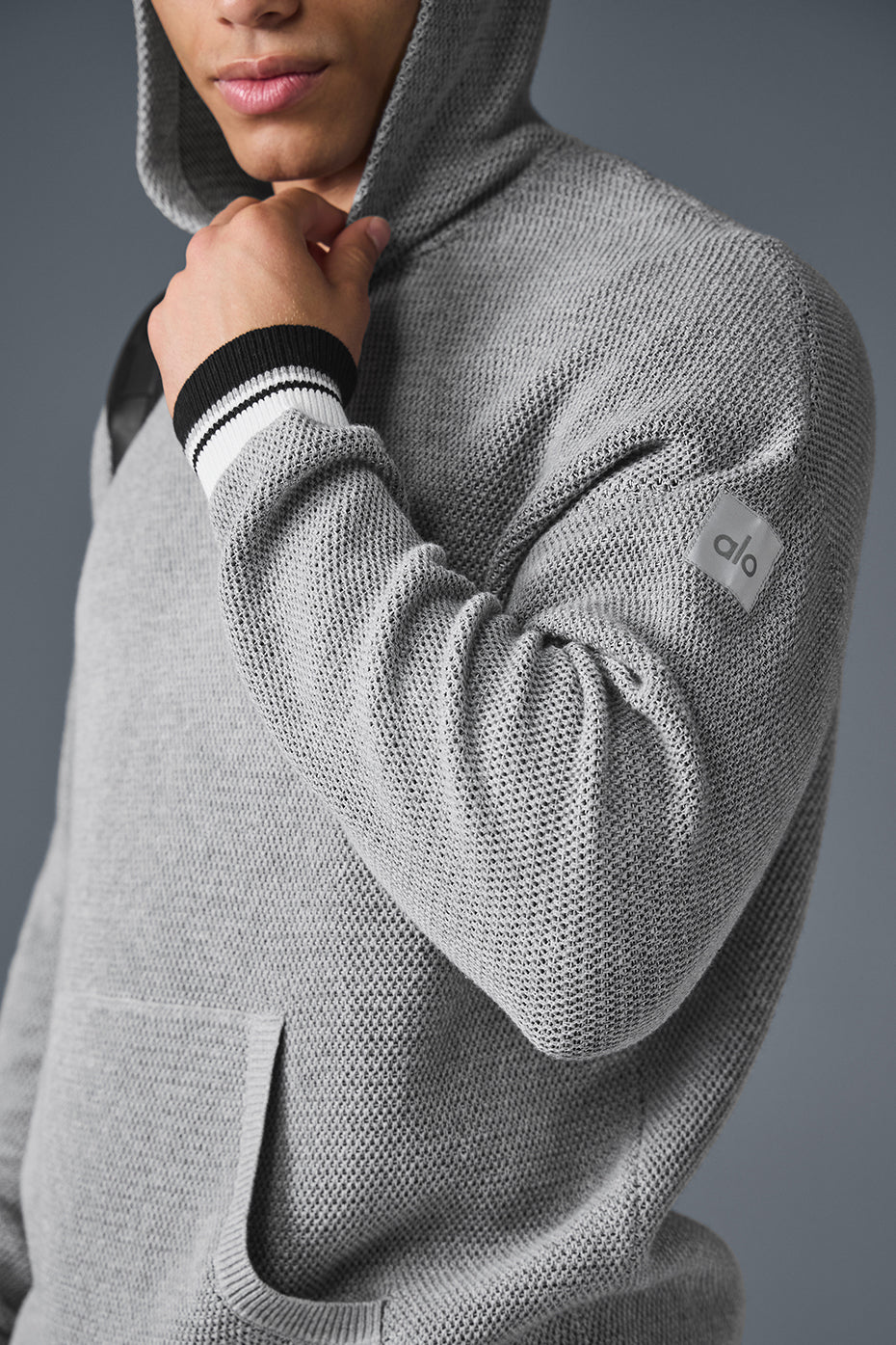 Sports Club Sweater Knit Hoodie - Athletic Heather Grey image 3