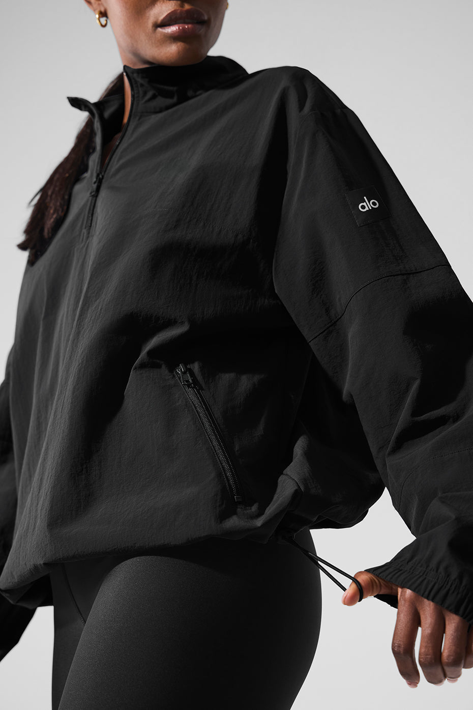 Light Weight Takeaway Track Pullover - Black image 3