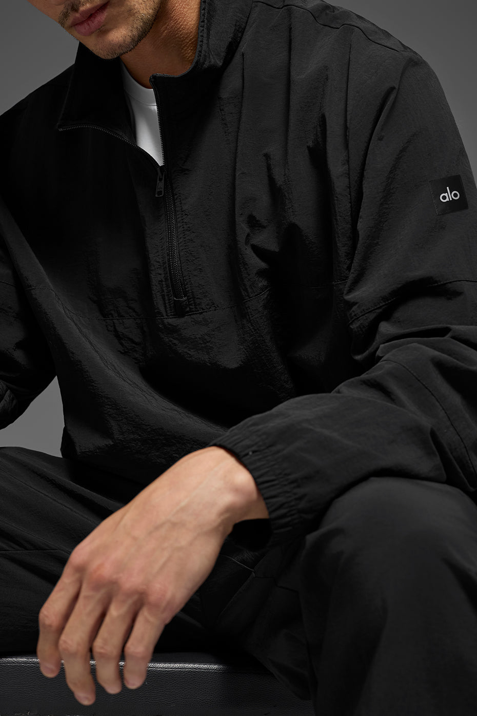 Light Weight Takeaway Track Pullover - Black image 4