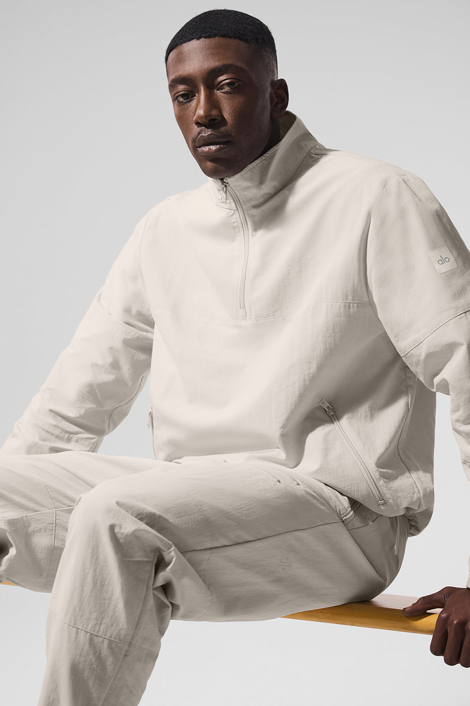 Light Weight Takeaway Track Pullover - Bone image 4