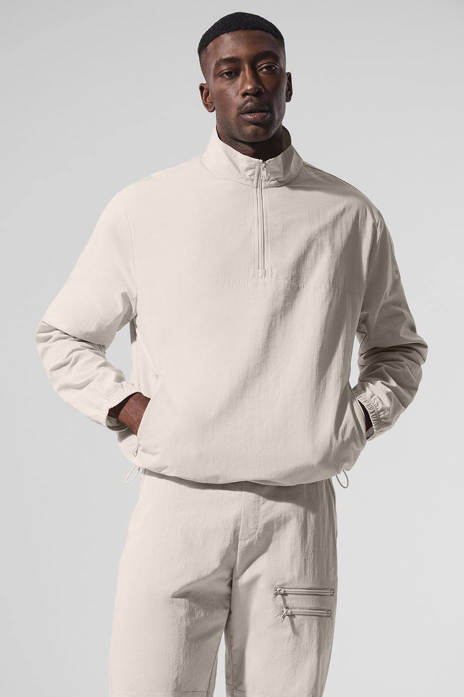 Light Weight Takeaway Track Pullover - Bone image 1