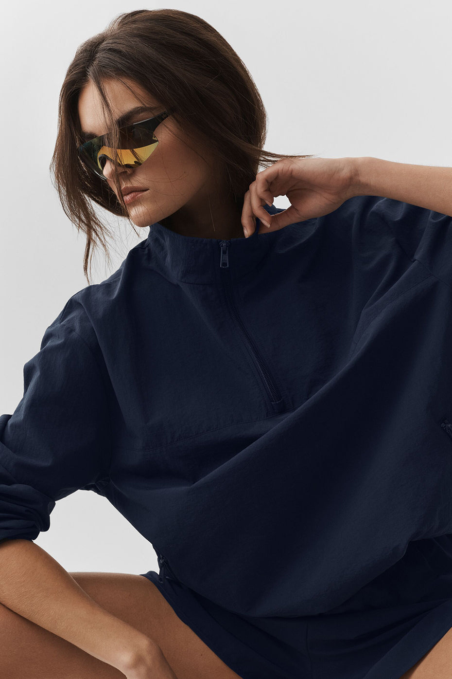 Light Weight Takeaway Track Pullover - Navy image 1