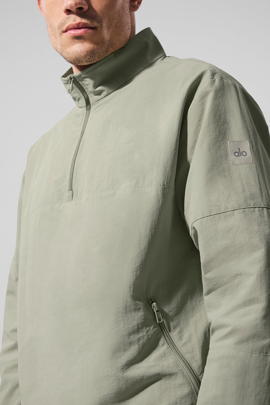 Light Weight Takeaway Track Pullover - Limestone image 2