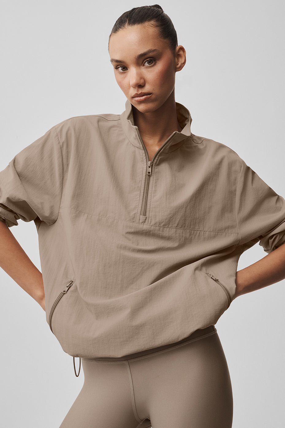 Light Weight Takeaway Track Pullover - Gravel image 1