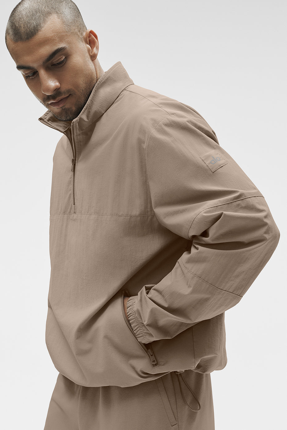 Light Weight Takeaway Track Pullover - Gravel image 3