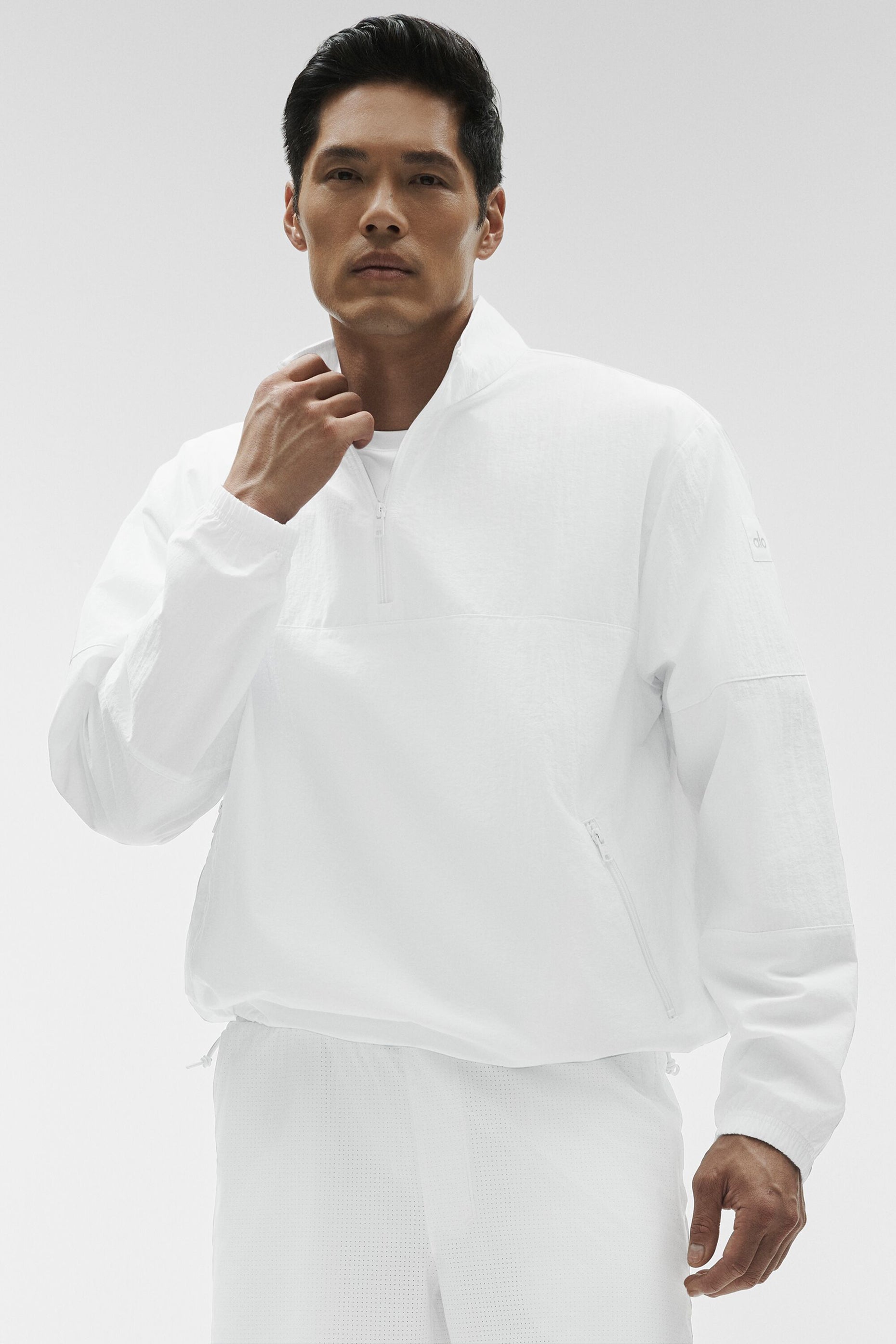 Light Weight Takeaway Track Pullover - White image 3