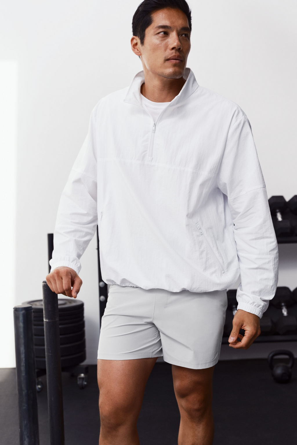 Light Weight Takeaway Track Pullover - White image 1