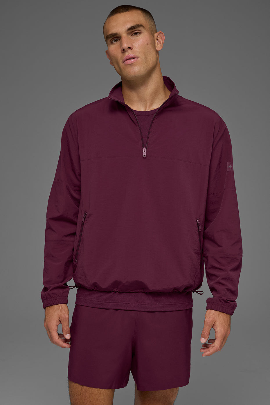 Light Weight Takeaway Track Pullover - Burgundy image 1