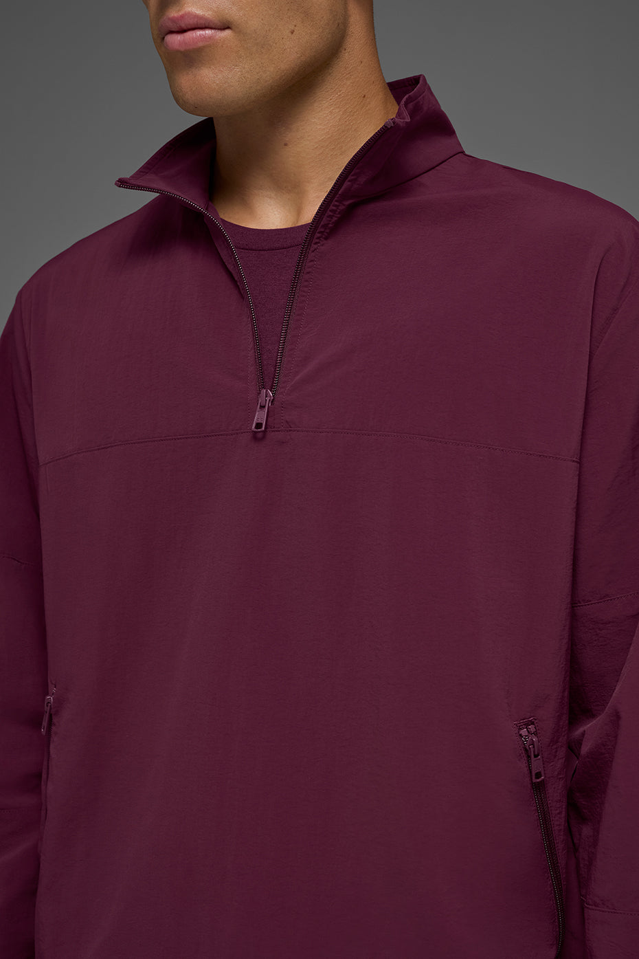 Light Weight Takeaway Track Pullover - Burgundy image 3