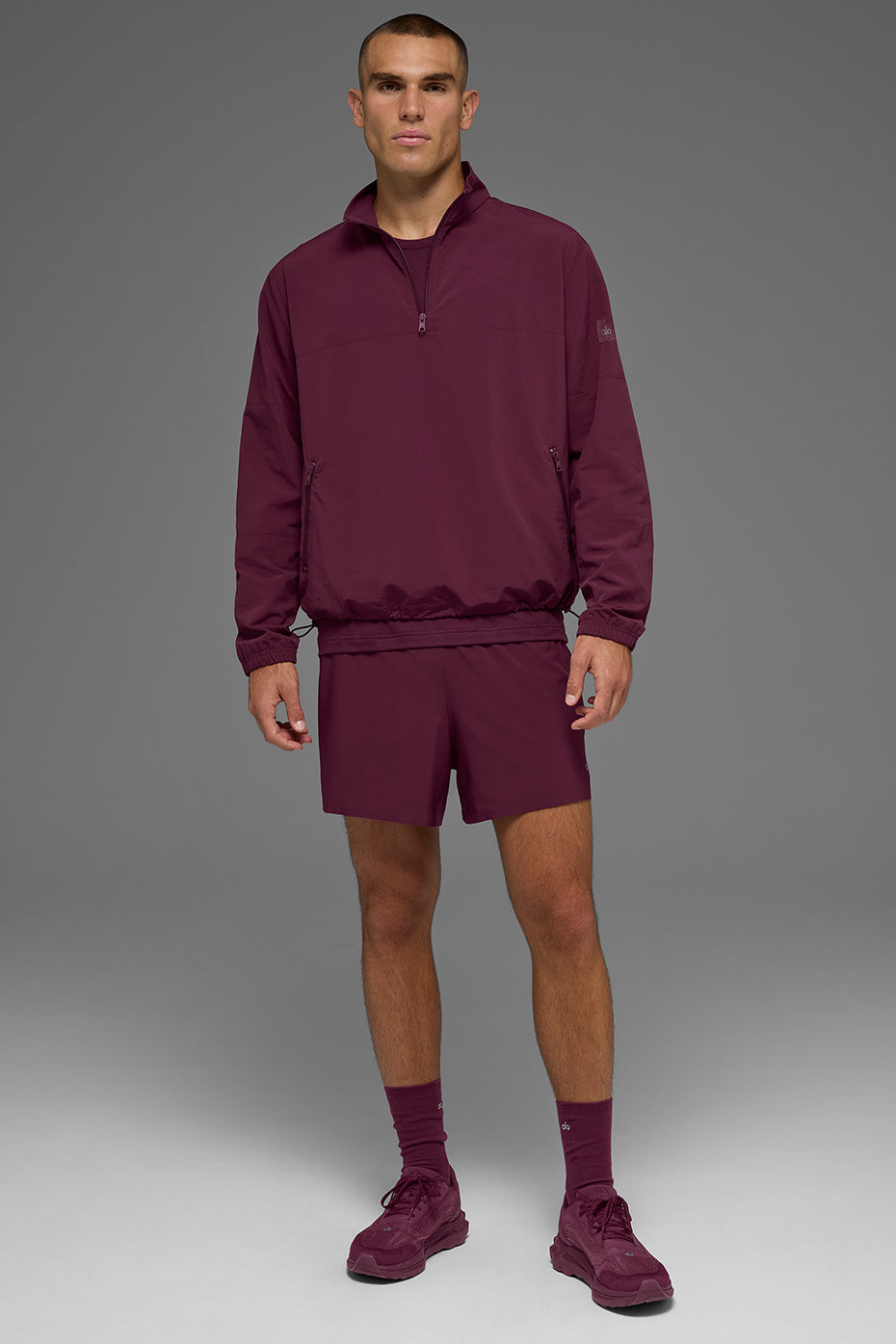 Light Weight Takeaway Track Pullover - Burgundy image 4