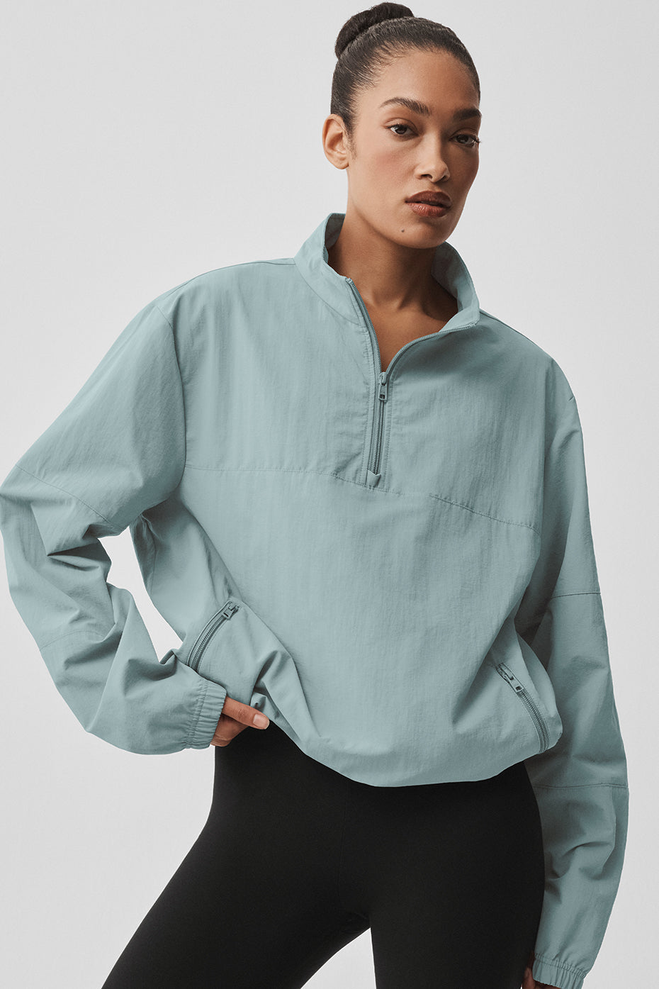 Light Weight Takeaway Track Pullover - Desert Sage image 1