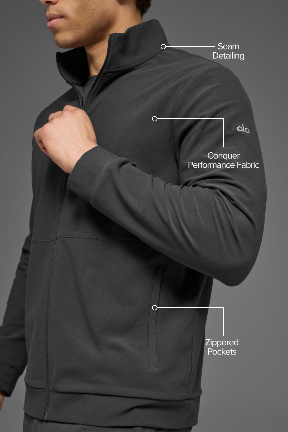Conquer Max Mock Neck Full Zip - Anthracite image 2