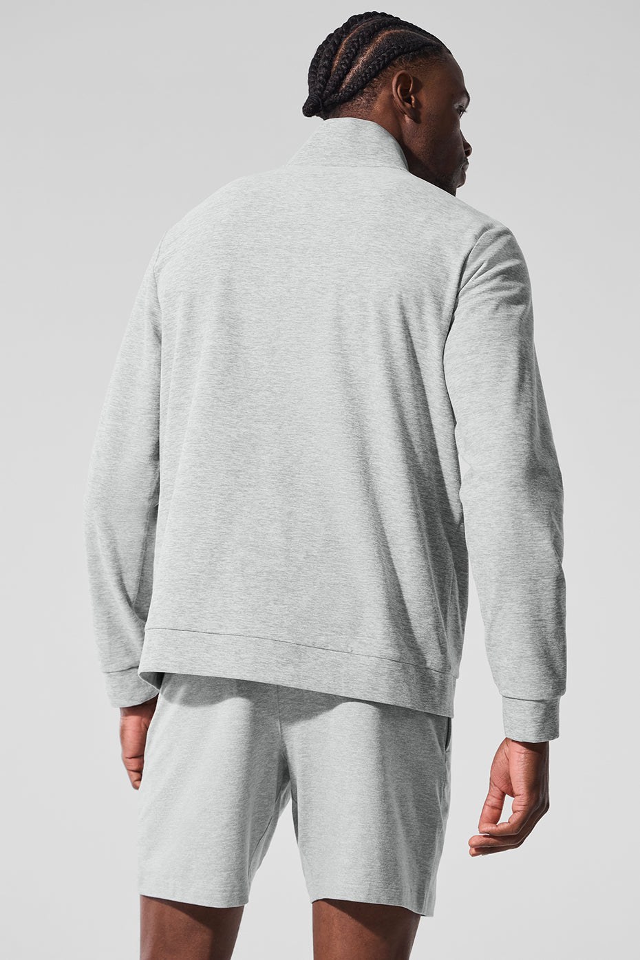 Conquer Max Mock Neck Full Zip - Athletic Heather Grey image 3