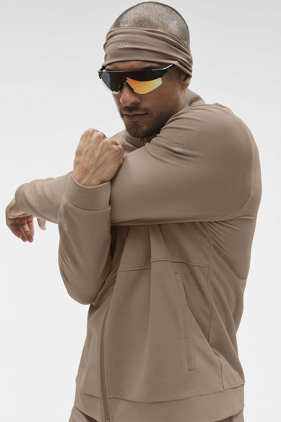 Conquer Max Mock Neck Full Zip - Gravel image 3