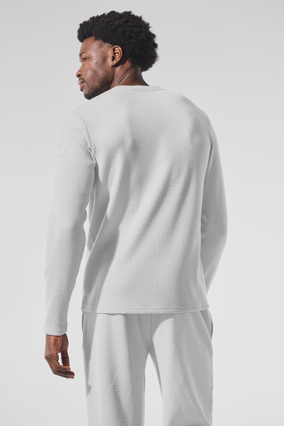 Elevate Waffle Long Sleeve Crew - Athletic Heather Grey image 3