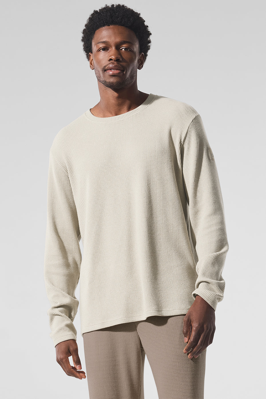 Elevate Waffle Long Sleeve Crew - Bone image 1