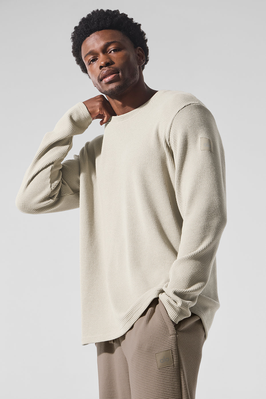 Elevate Waffle Long Sleeve Crew - Bone image 4