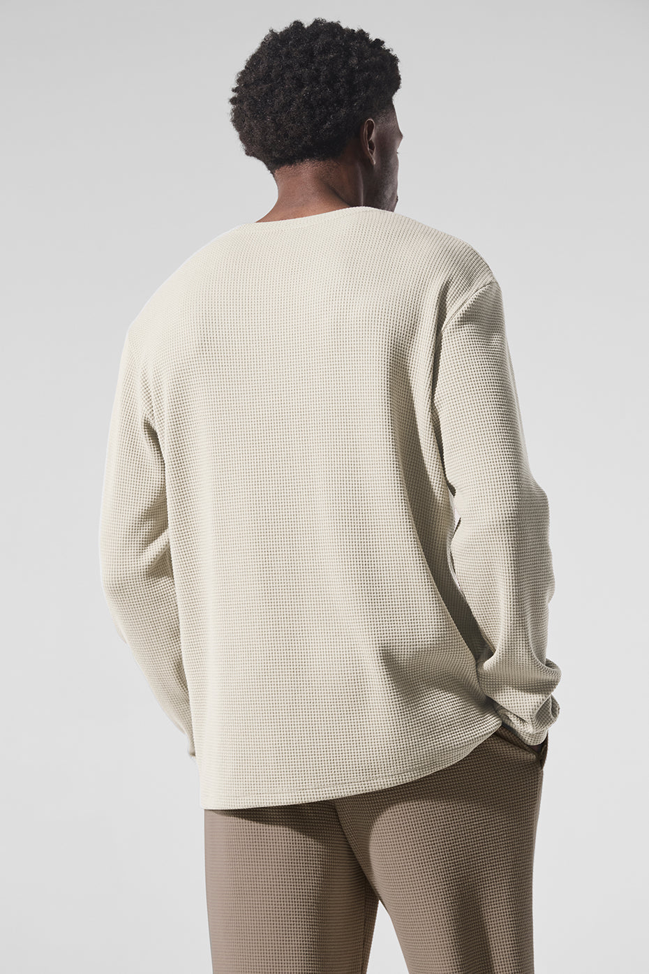 Elevate Waffle Long Sleeve Crew - Bone image 2