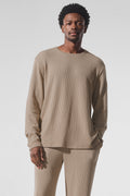 Elevate Waffle Long Sleeve Crew - Gravel image 1