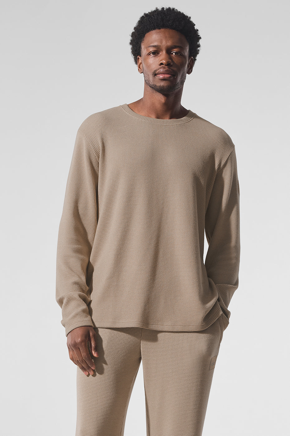 Elevate Waffle Long Sleeve Crew - Gravel image 1